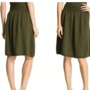 Eileen Fisher Merino Wool A-Line Mini Skirt in Forest Green Small